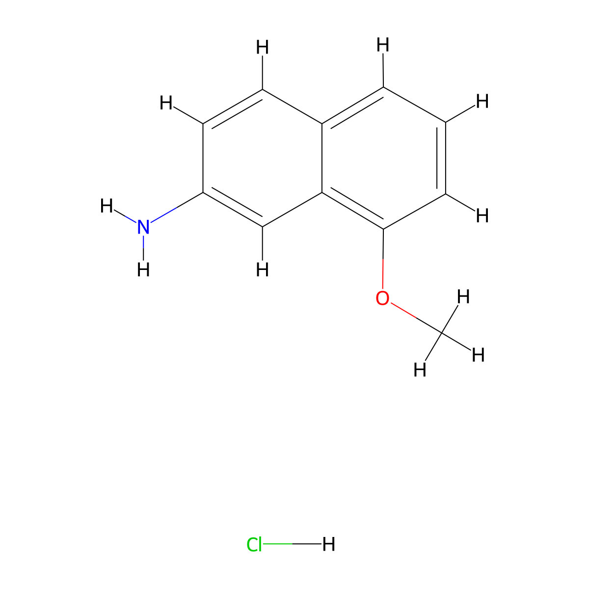 8-Methoxynaphthalen-2-amine hydrochloride molecular structure, CAS 858431-17-1