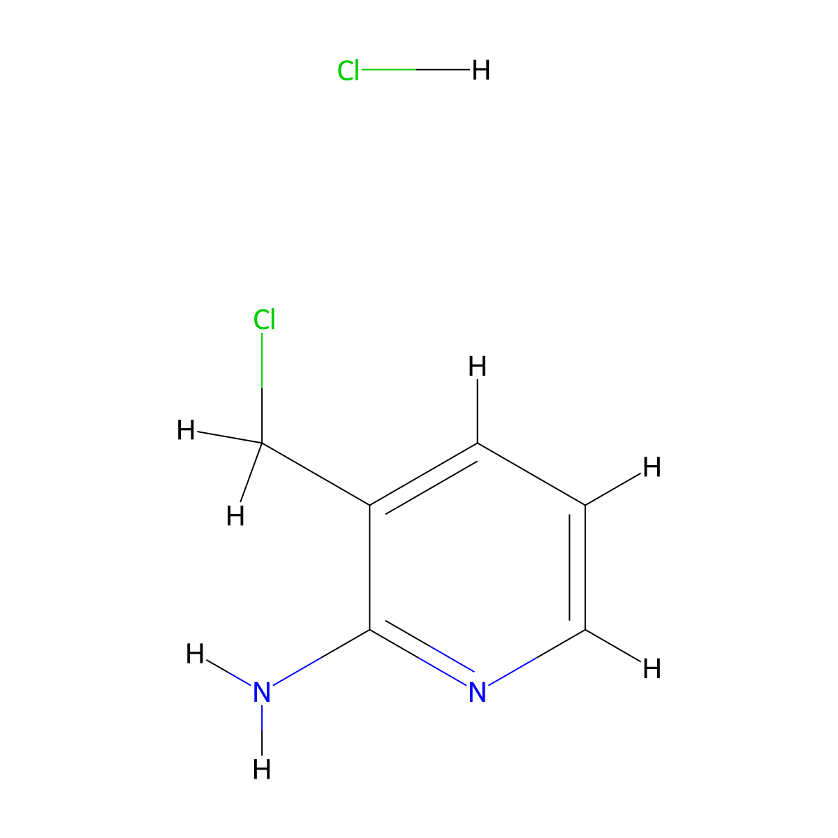 3-(Chloromethyl)pyridin-2-amine hydrochloride molecular structure, CAS 858431-27-3