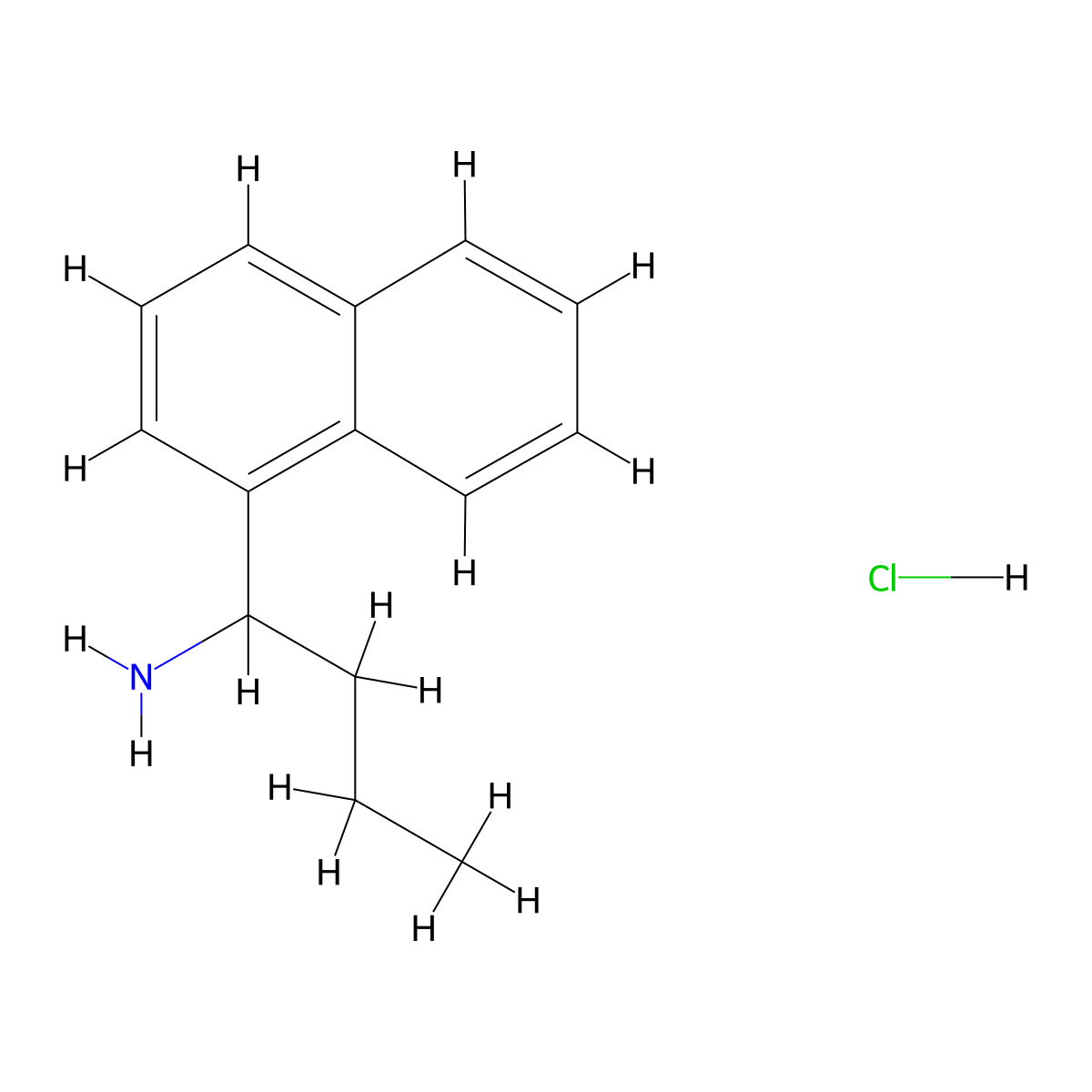 1-(Naphthalen-1-yl)butan-1-amine hydrochloride molecular structure, CAS 858435-00-4