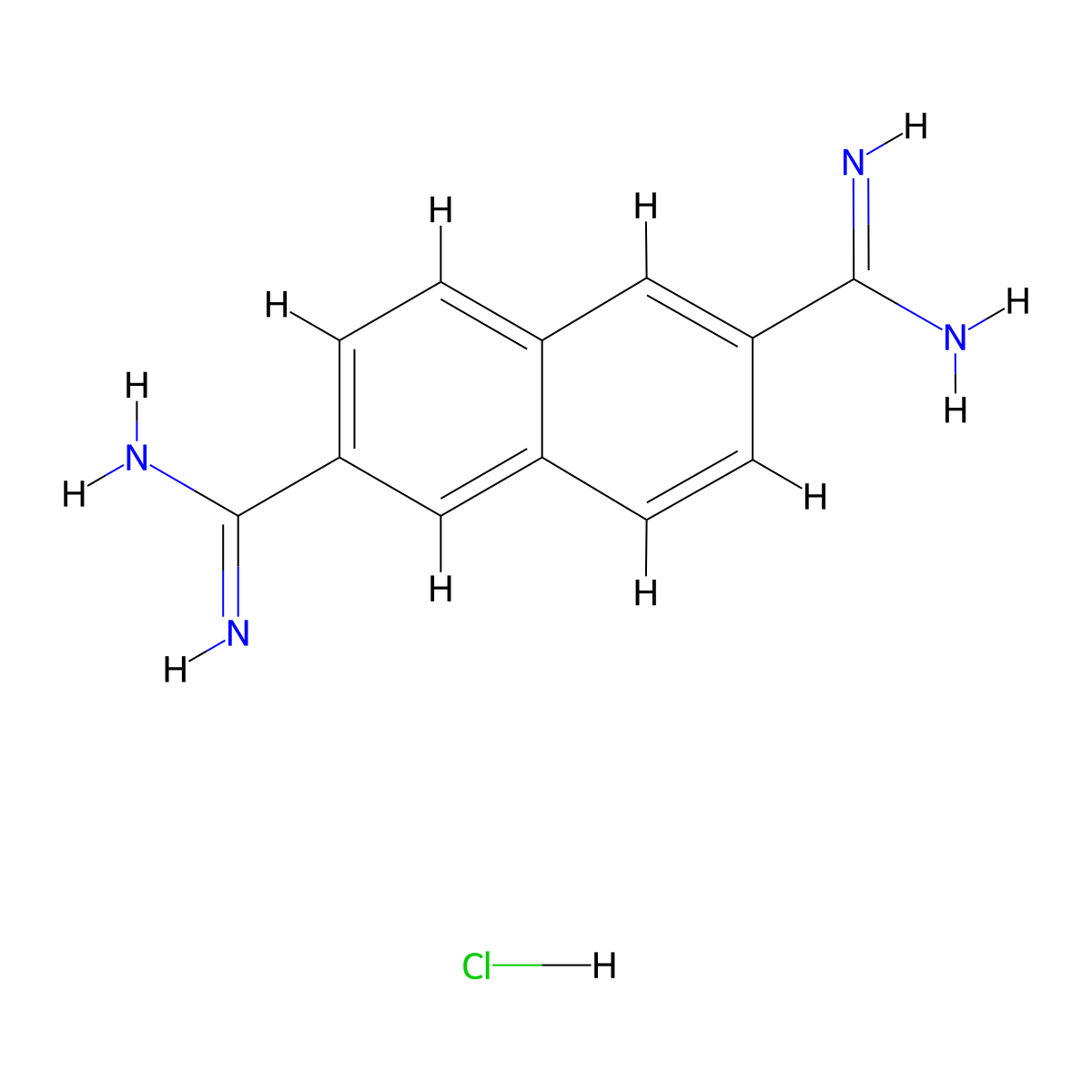 2,6-Naphthalenedicarboxamidine, dihydrochloride molecular structure, CAS 858436-70-1