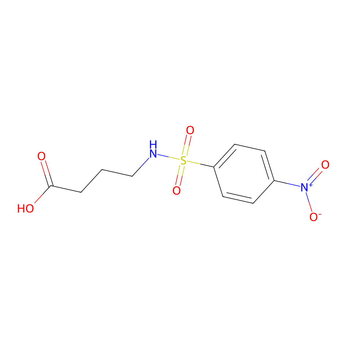4-{[(4-Nitrophenyl)sulfonyl]amino}butanoic acid molecular structure, CAS 85844-99-1