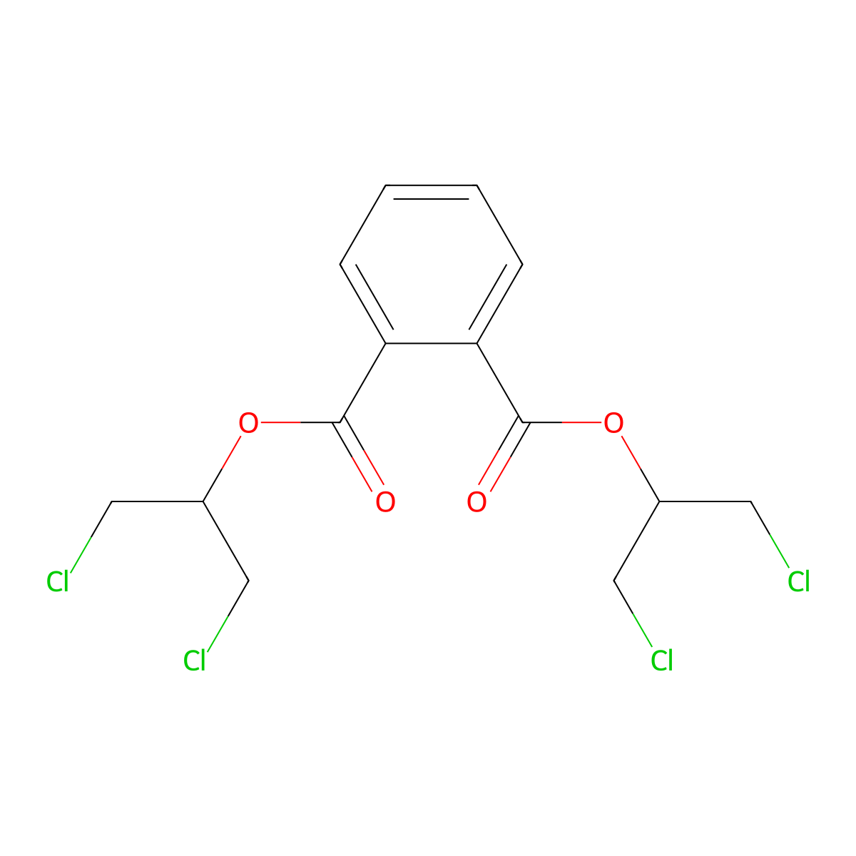 1,2-Benzenedicarboxylic acid, 1,2-bis(2-chloro-1-(chloromethyl)ethyl) ester molecular structure, CAS 858442-42-9