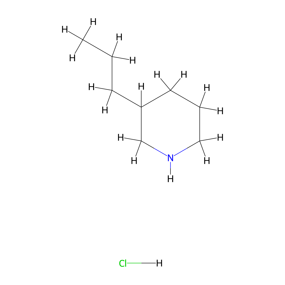 3-Propylpiperidine hydrochloride molecular structure, CAS 858443-89-7