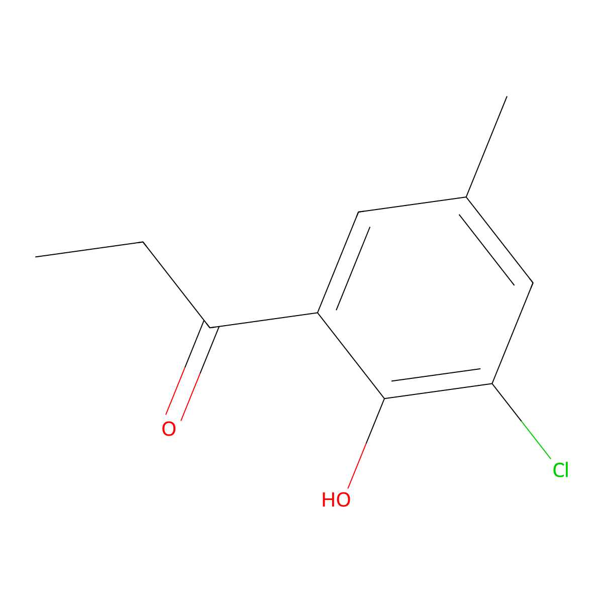 1-(3-Chloro-2-hydroxy-5-methylphenyl)propan-1-one molecular structure, CAS 858446-55-6