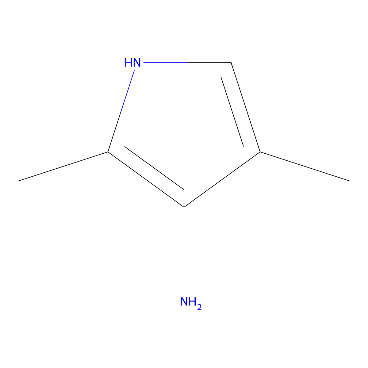 2,4-dimethyl-1H-pyrrol-3-amine molecular structure, CAS 858448-36-9