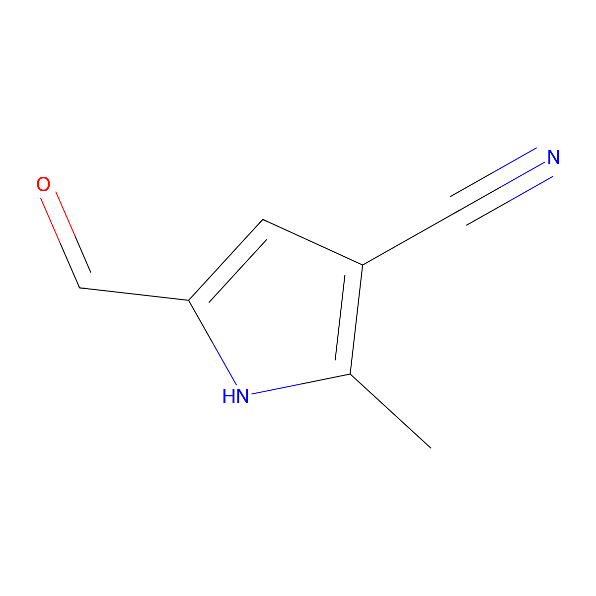 5-formyl-2-methyl-1H-pyrrole-3-carbonitrile molecular structure, CAS 858448-84-7