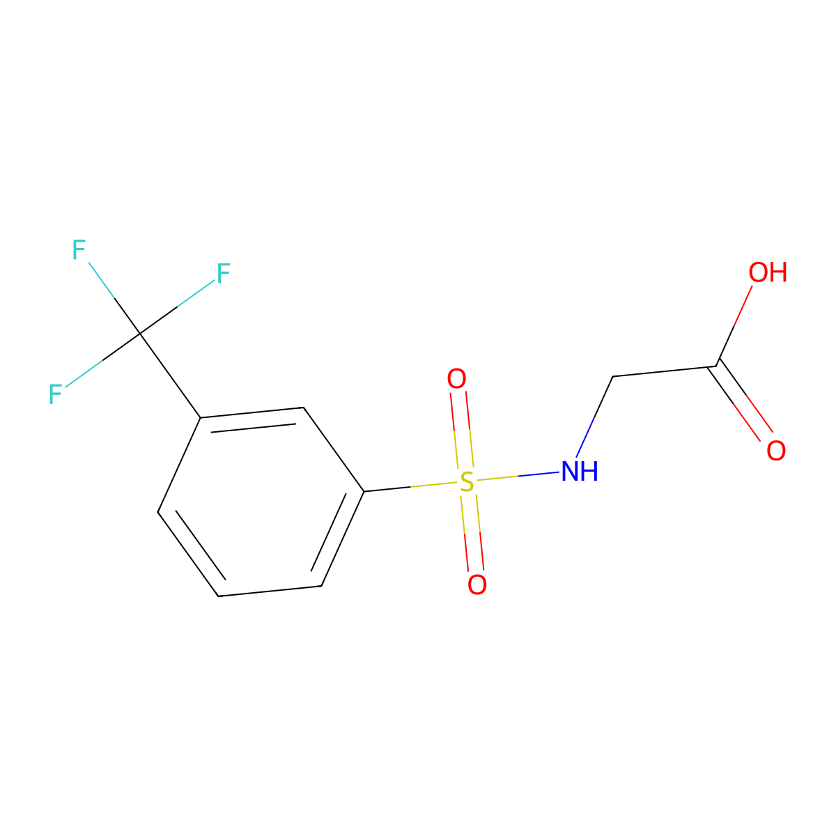 ({[3-(Trifluoromethyl)phenyl]sulfonyl}amino)acetic acid molecular structure, CAS 85845-02-9