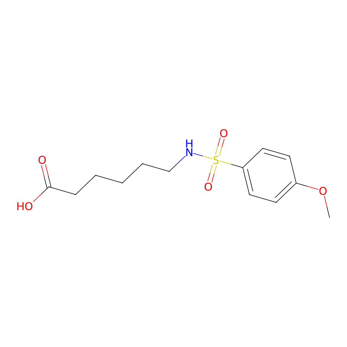 6-[(4-methoxyphenyl)sulfonylamino]hexanoic Acid molecular structure, CAS 85845-11-0