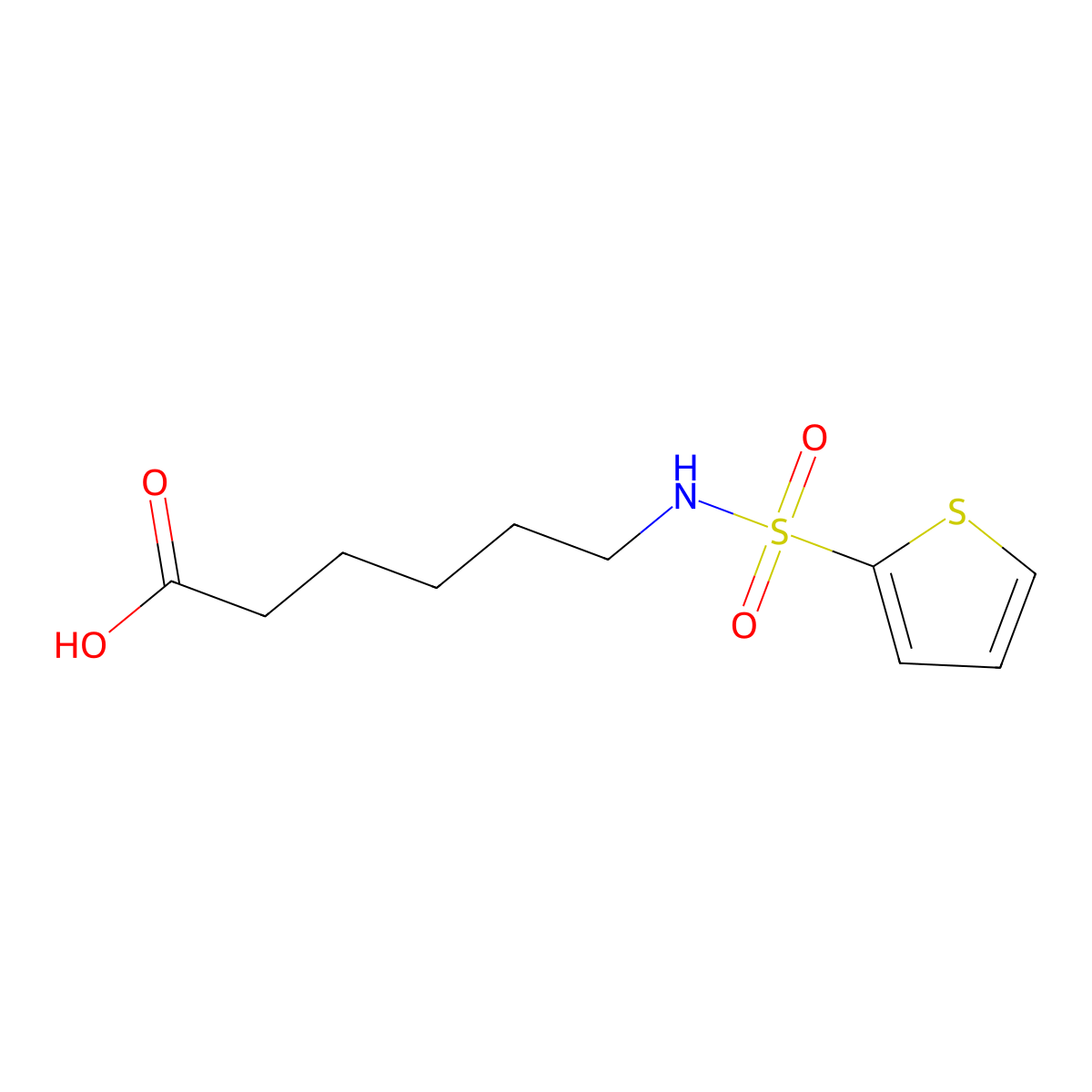 6-[(2-Thienylsulfonyl)amino]hexanoic acid molecular structure, CAS 85845-16-5
