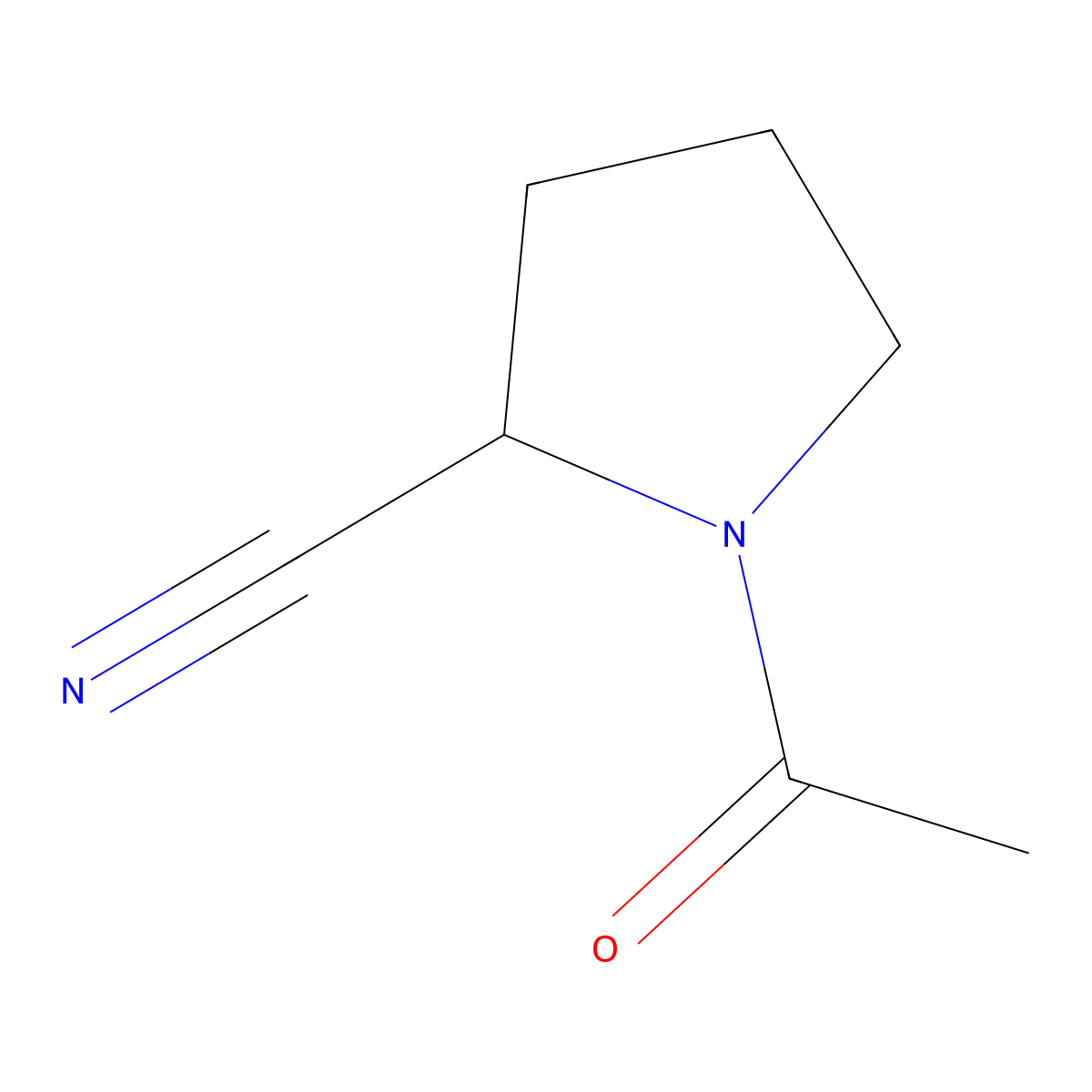 1-Acetylpyrrolidine-2-carbonitrile molecular structure, CAS 858450-30-3