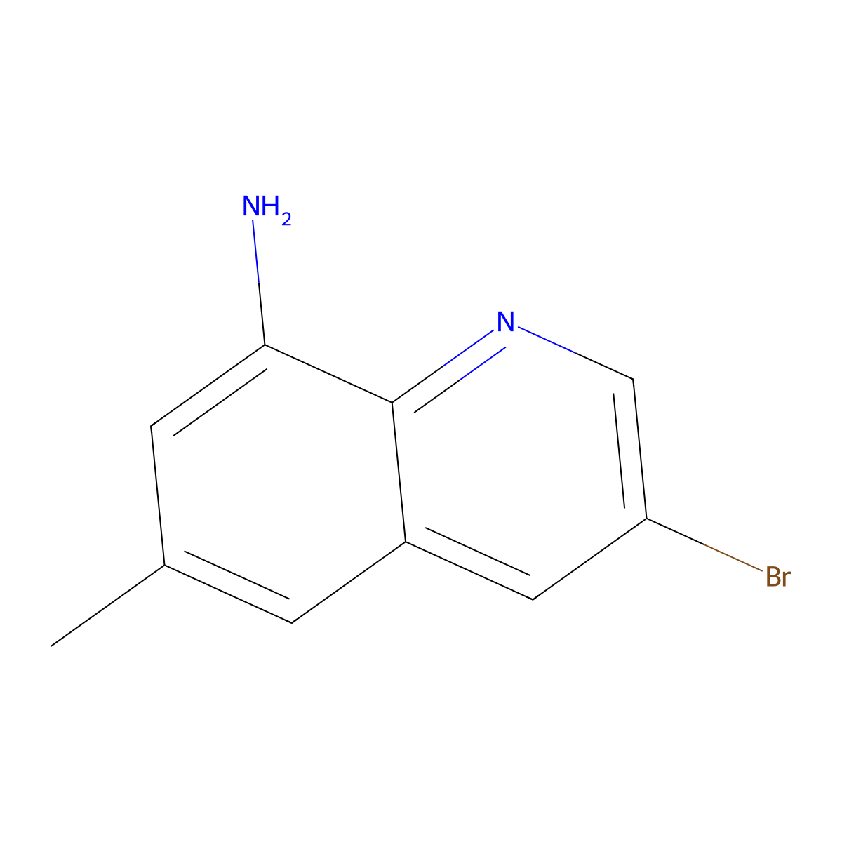 3-Bromo-6-methylquinolin-8-amine molecular structure, CAS 858467-30-8