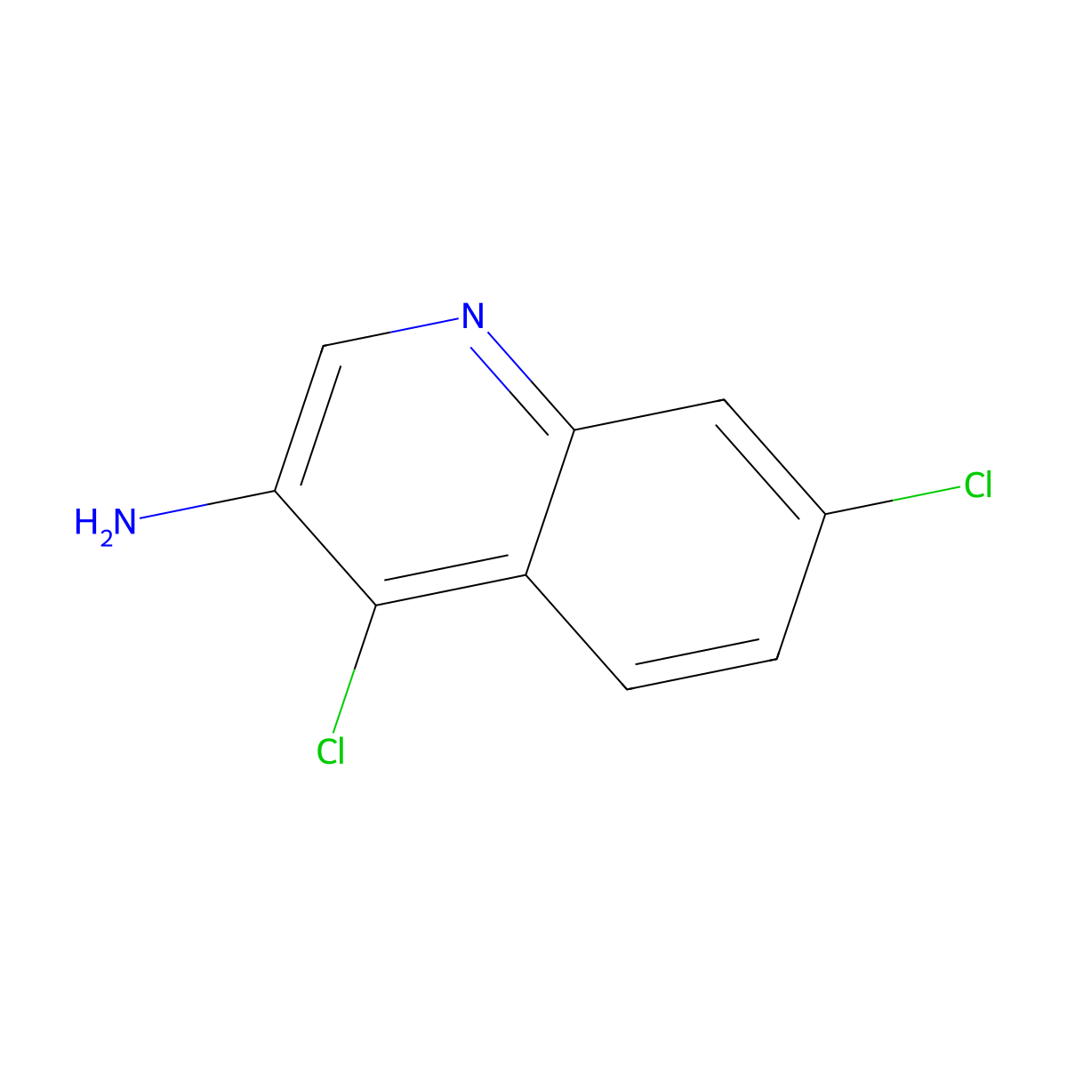 4,7-Dichloroquinolin-3-amine molecular structure, CAS 858468-08-3