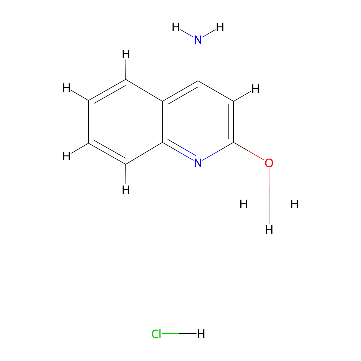2-Methoxyquinolin-4-amine hydrochloride molecular structure, CAS 858468-48-1