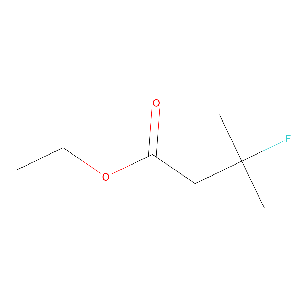 Ethyl 3-fluoro-3-methylbutanoate molecular structure, CAS 85847-88-7