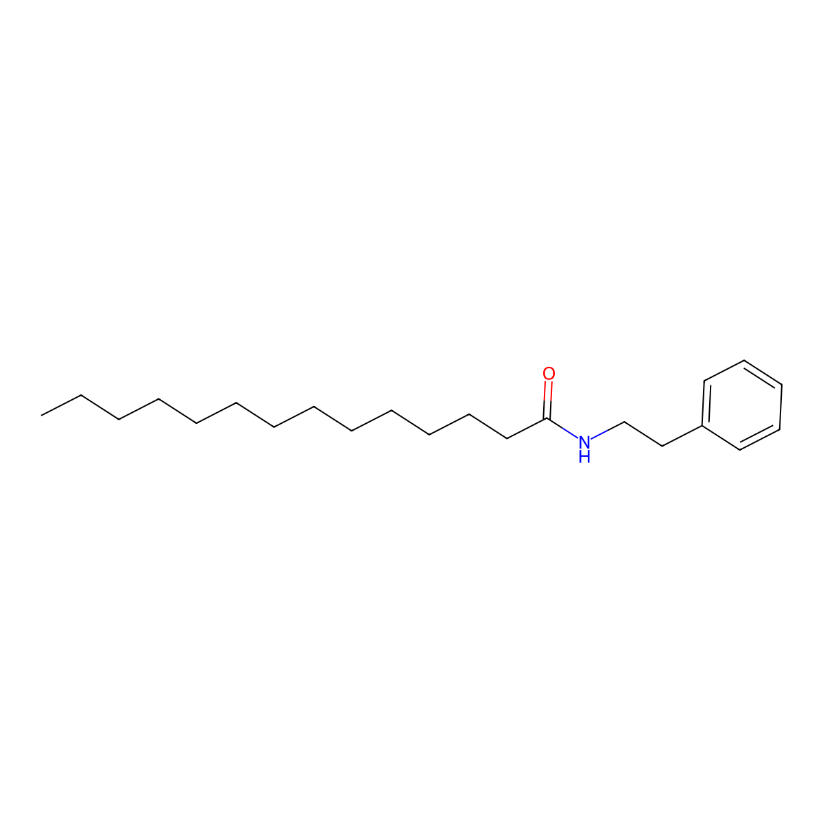 N-(2-Phenylethyl)tetradecanamide molecular structure, CAS 858481-62-6