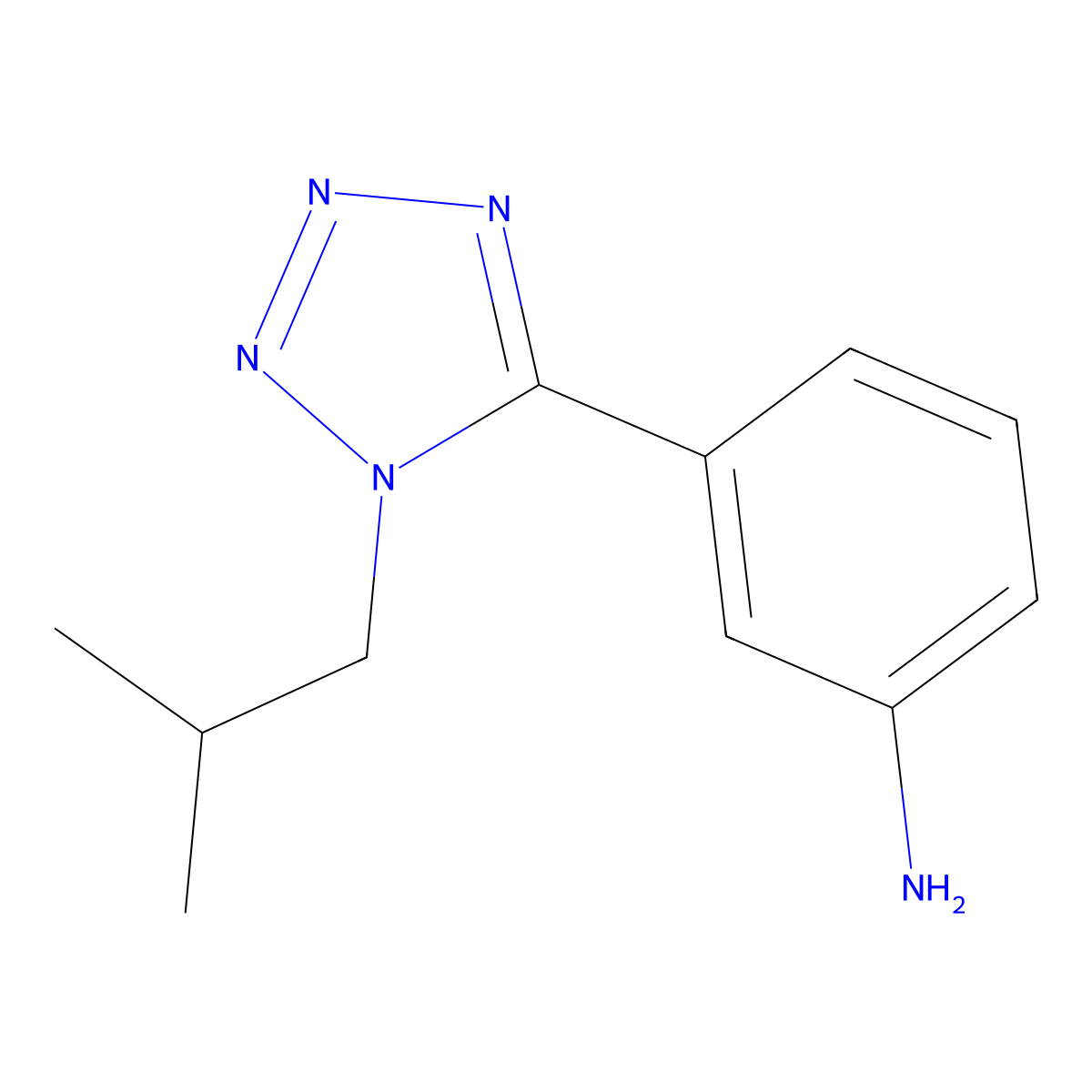 3-[1-(2-Methylpropyl)tetrazol-5-yl]aniline molecular structure, CAS 858483-64-4