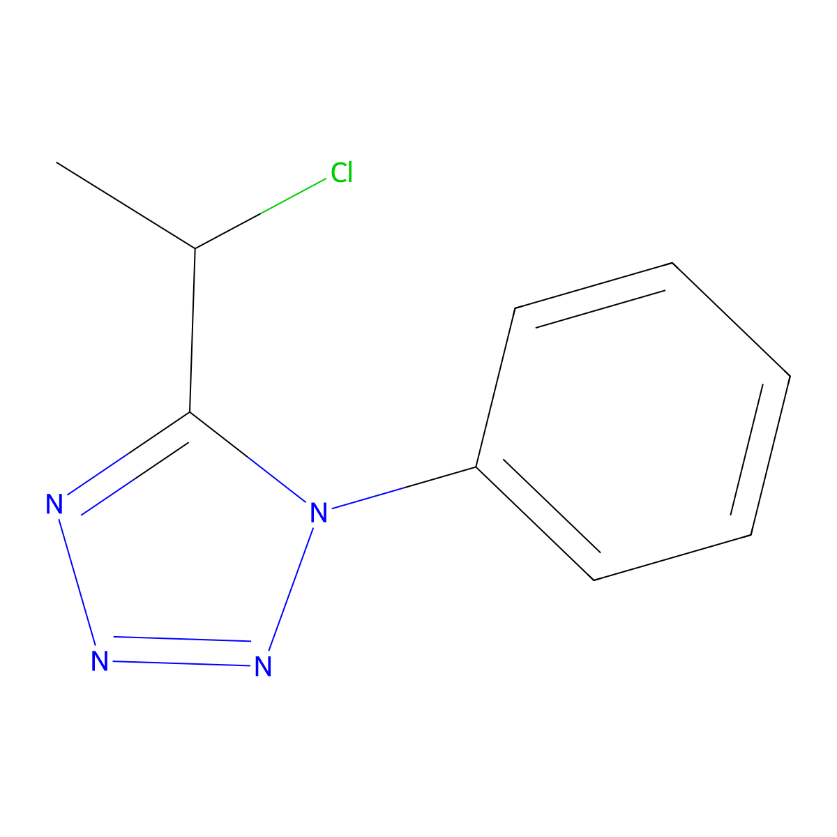 5-(1-chloroethyl)-1-phenyl-1H-1,2,3,4-tetrazole molecular structure, CAS 858483-92-8