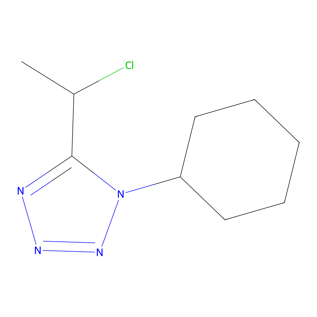 5-(1-chloroethyl)-1-cyclohexyl-1H-1,2,3,4-tetrazole molecular structure, CAS 858483-98-4