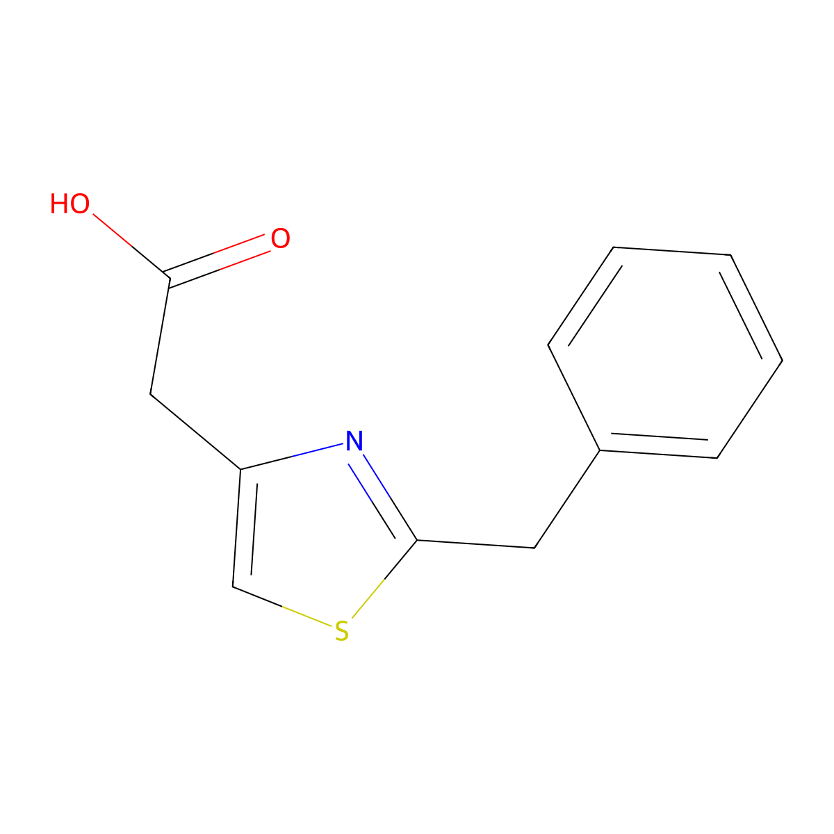 2-(2-Benzyl-1,3-thiazol-4-yl)acetic acid molecular structure, CAS 858486-04-1