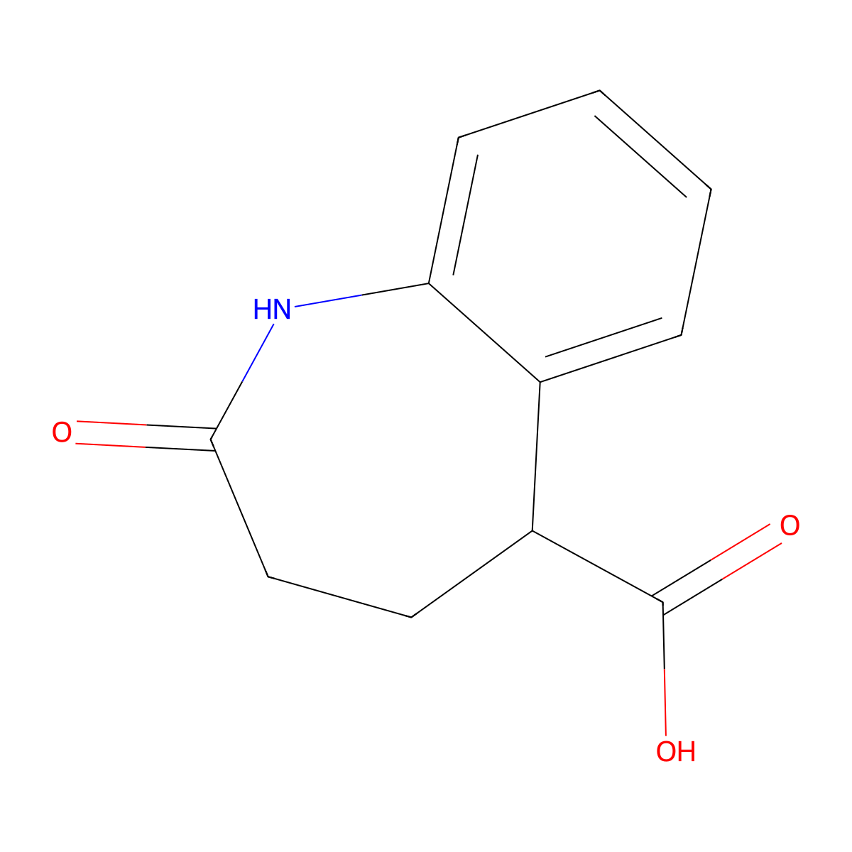 2-oxo-2,3,4,5-tetrahydro-1H-1-benzazepine-5-carboxylic acid molecular structure, CAS 858486-40-5