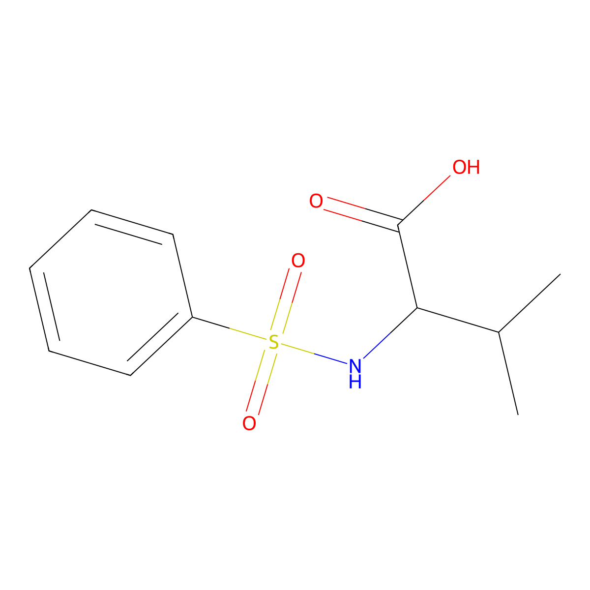 2-Benzenesulfonamido-3-methylbutanoic acid molecular structure, CAS 85849-94-1