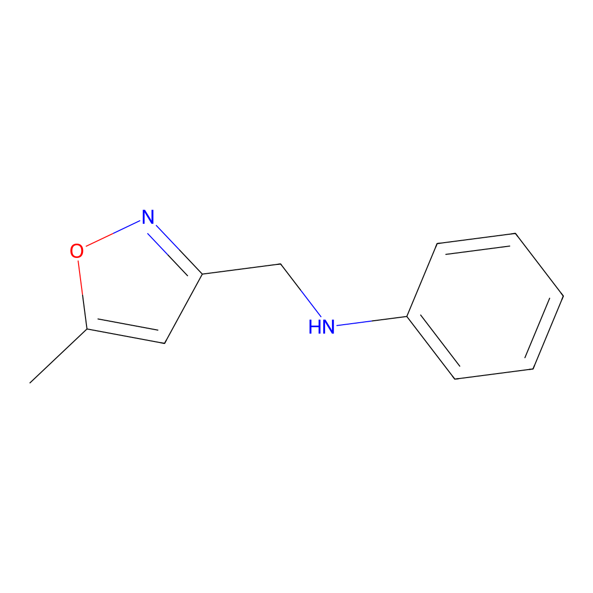 N-((5-Methylisoxazol-3-yl)methyl)aniline molecular structure, CAS 858490-13-8