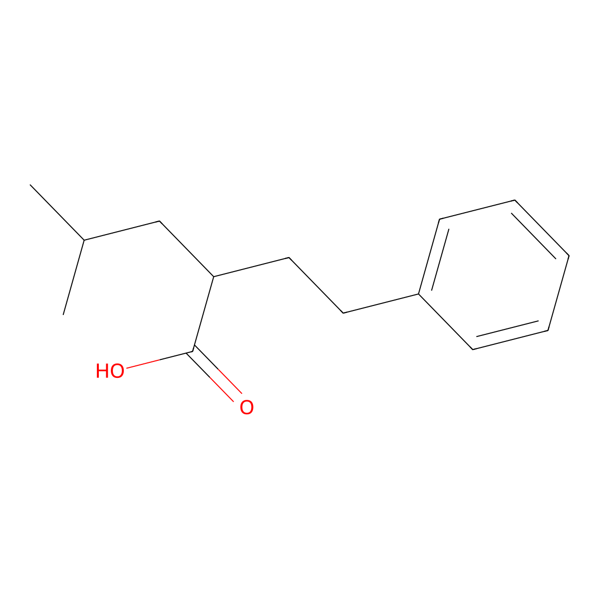 4-Methyl-2-(2-phenylethyl)pentanoic acid molecular structure, CAS 858491-87-9