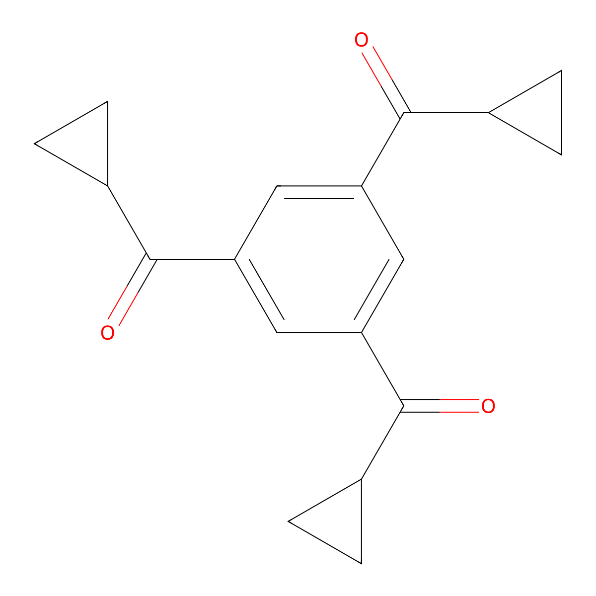 [3,5-Bis(cyclopropylcarbonyl)phenyl](cyclopropyl)methanone molecular structure, CAS 858493-59-1