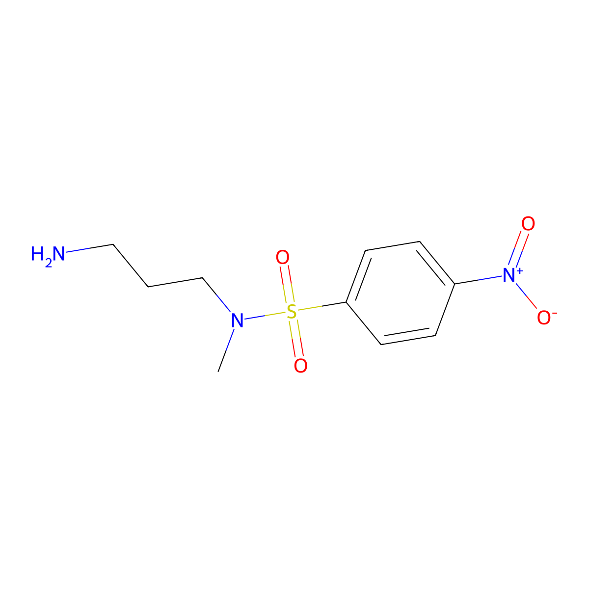 N-(3-Aminopropyl)-N-methyl-4-nitrobenzene-1-sulfonamide molecular structure, CAS 858497-26-4