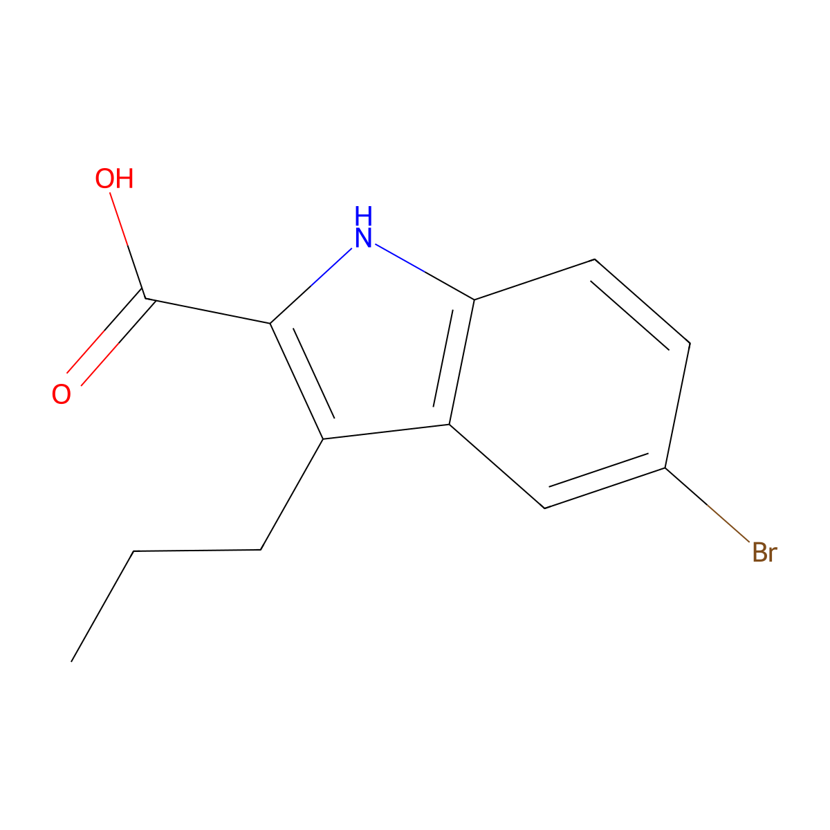 5-bromo-3-propyl-1H-indole-2-carboxylic acid molecular structure, CAS 858508-46-0