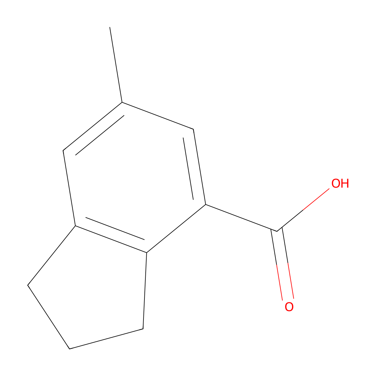 6-methyl-2,3-dihydro-1H-indene-4-carboxylic acid molecular structure, CAS 858510-24-4