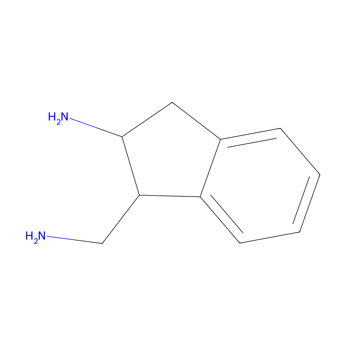 1-(aminomethyl)-2,3-dihydro-1H-inden-2-amine molecular structure, CAS 858510-42-6