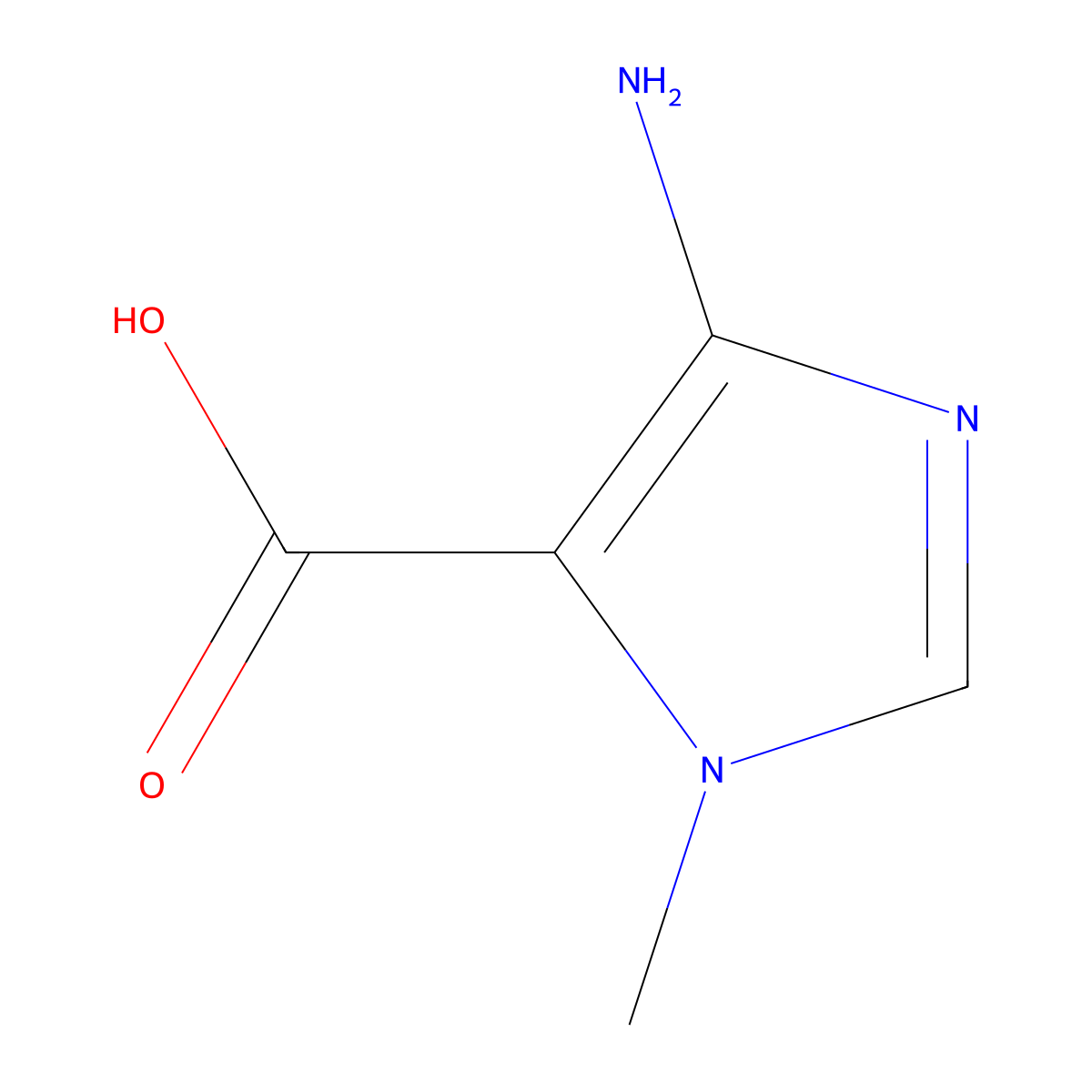 4-Amino-1-methyl-1H-Imidazole-5-carboxylic Acid molecular structure, CAS 858512-11-5
