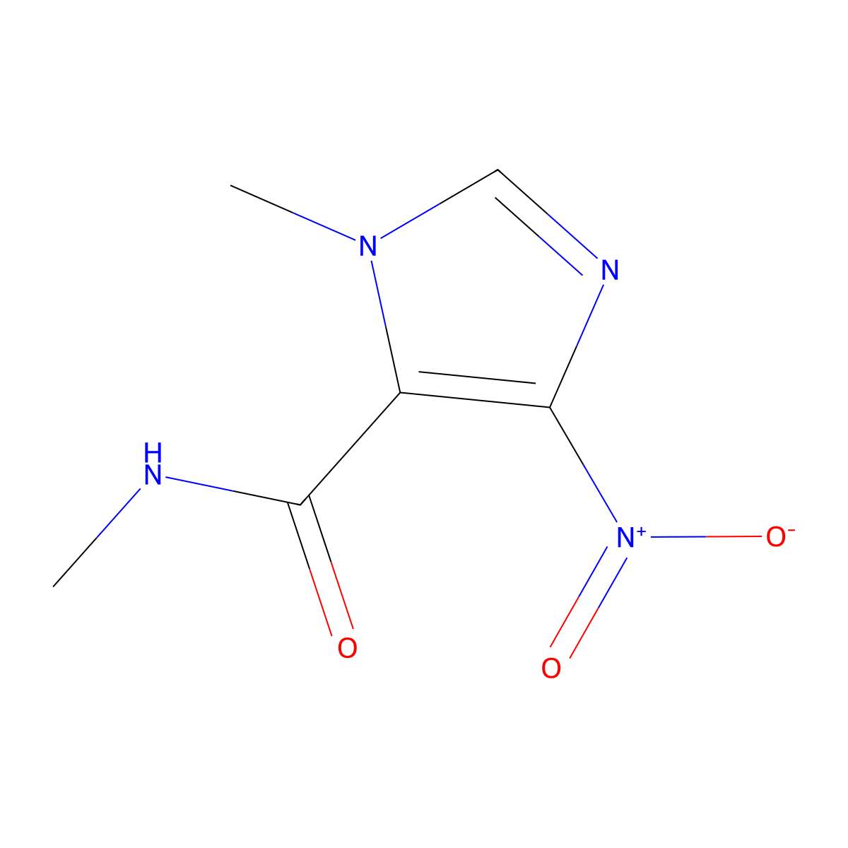 N,1-Dimethyl-4-nitro-5-imidazolecarboxamide molecular structure, CAS 858513-51-6