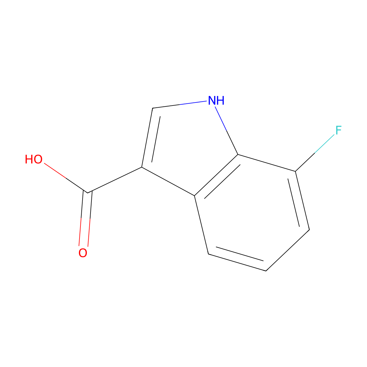 7-Fluoro-1H-indole-3-carboxylic acid molecular structure, CAS 858515-66-9