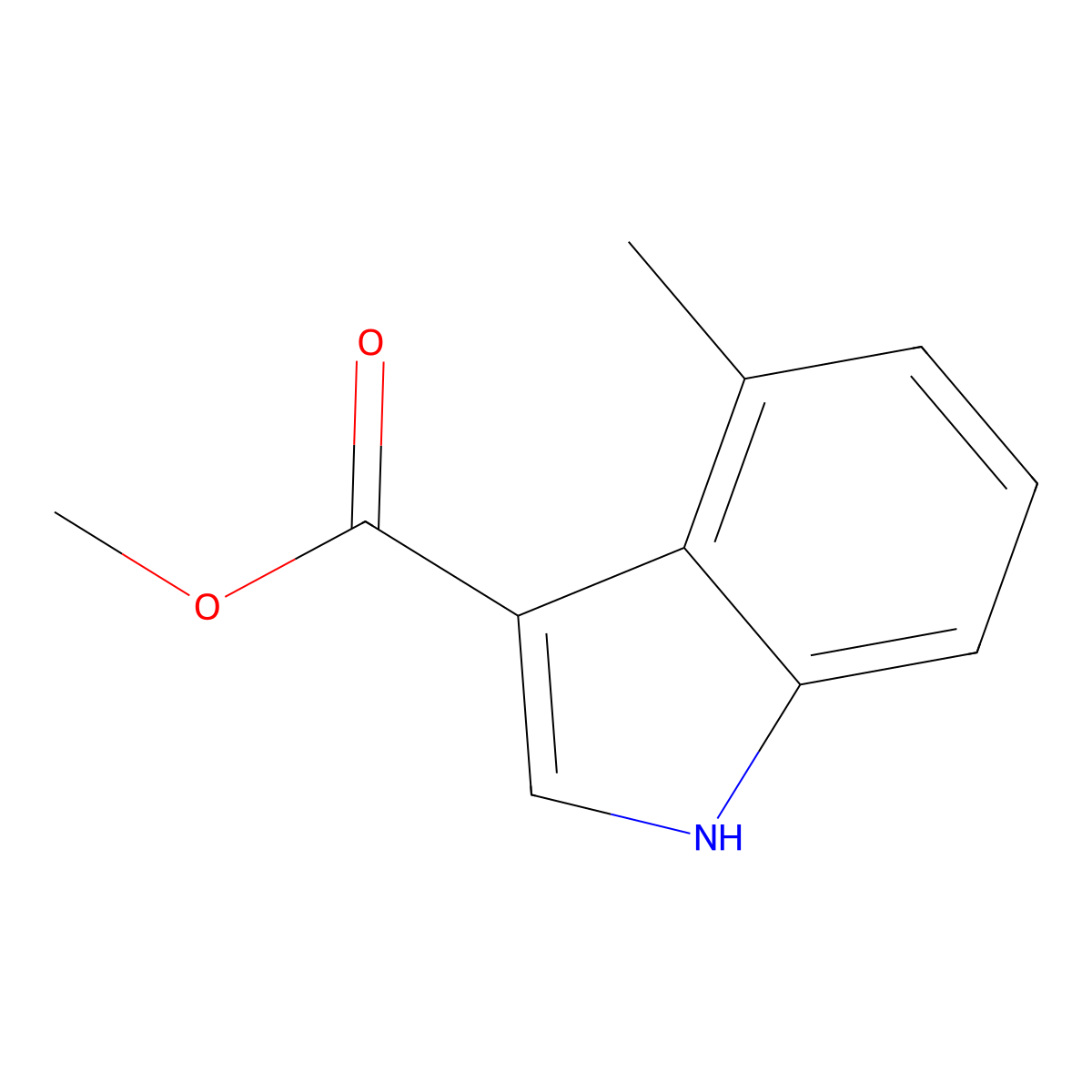 methyl 4-methyl-1H-indole-3-carboxylate molecular structure, CAS 858515-77-2