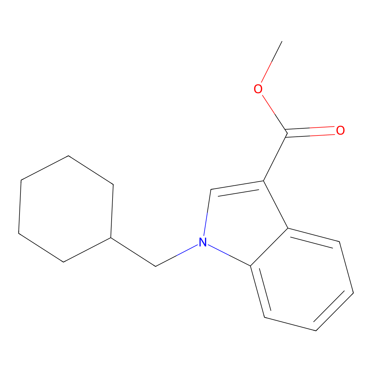 Methyl 1-(cyclohexylmethyl)indole-3-carboxylate molecular structure, CAS 858515-82-9