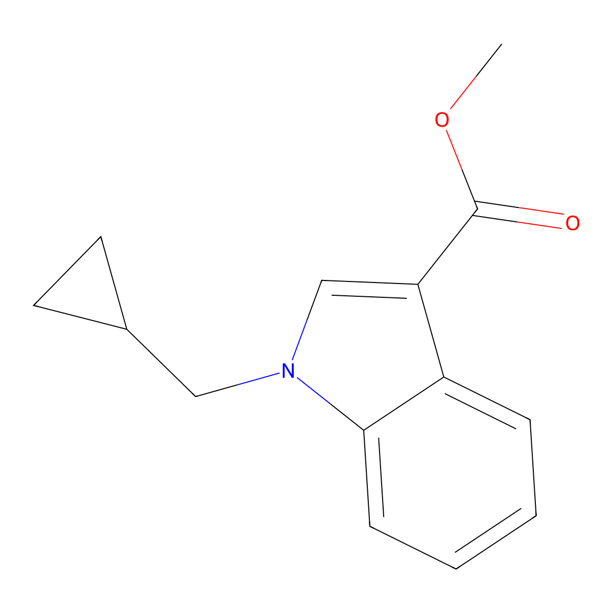 methyl 1-(cyclopropylmethyl)-1H-indole-3-carboxylate molecular structure, CAS 858515-84-1