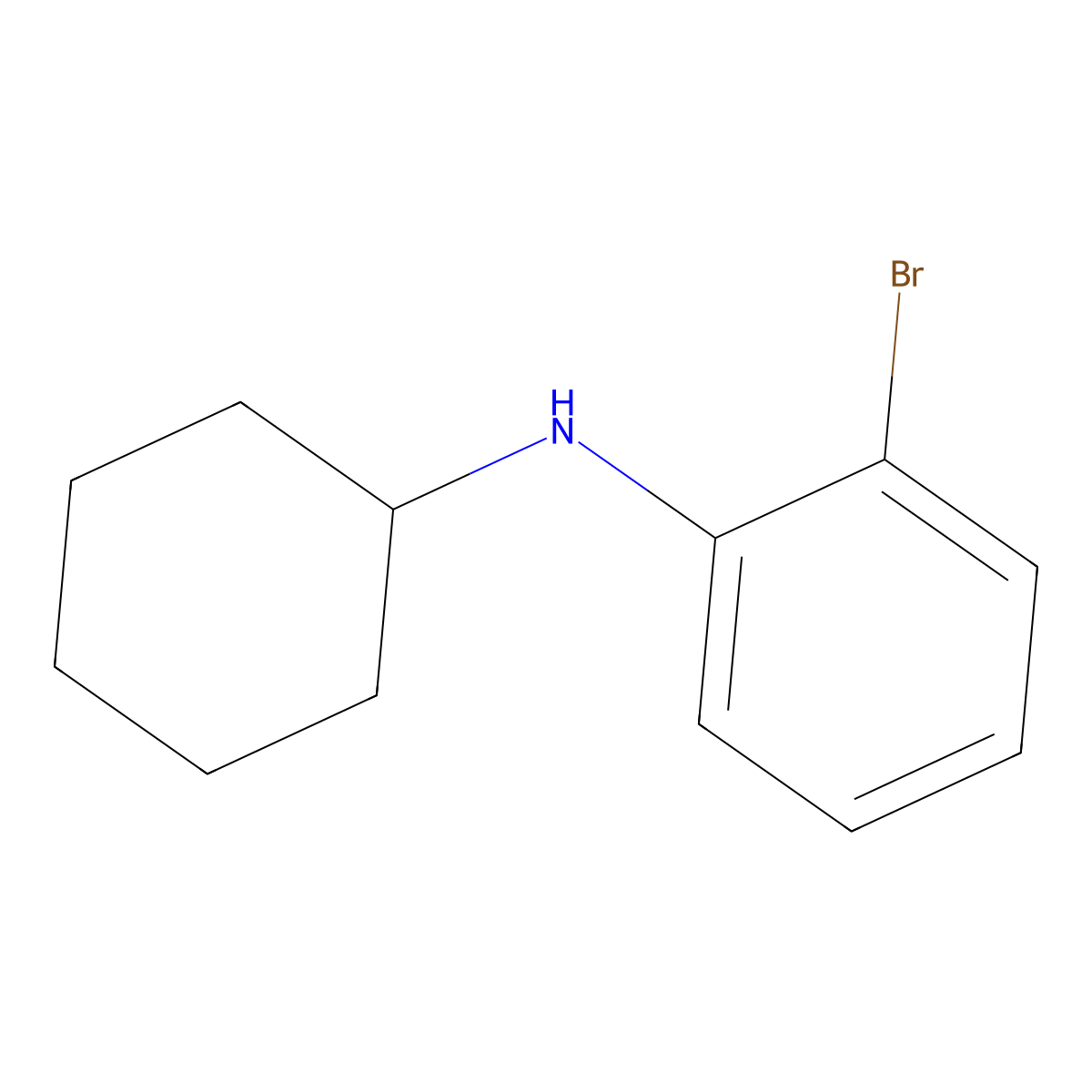 2-Bromo-N-cyclohexylaniline molecular structure, CAS 858516-27-5