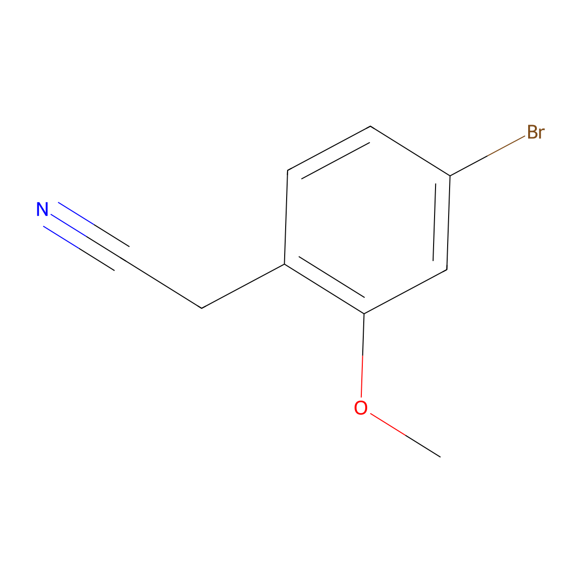 (4-Bromo-2-methoxyphenyl)acetonitrile molecular structure, CAS 858523-37-2