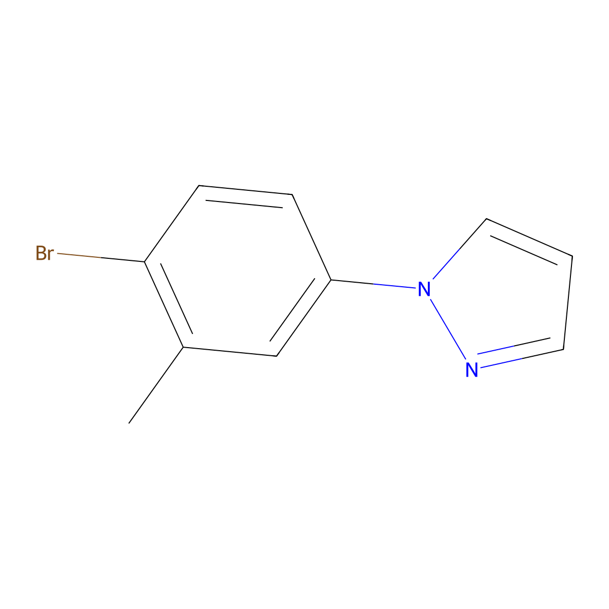 1-(4-Bromo-3-methylphenyl)-1H-pyrazole molecular structure, CAS 858523-45-2