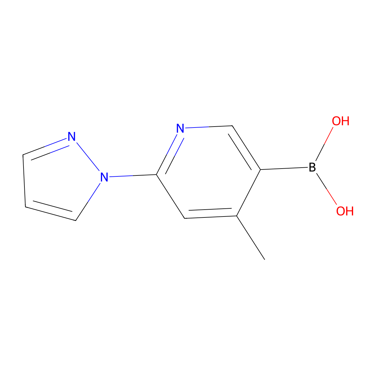4-Methyl-6-(1H-pyrazol-1-YL)pyridin-3-ylboronic acid molecular structure, CAS 858523-50-9