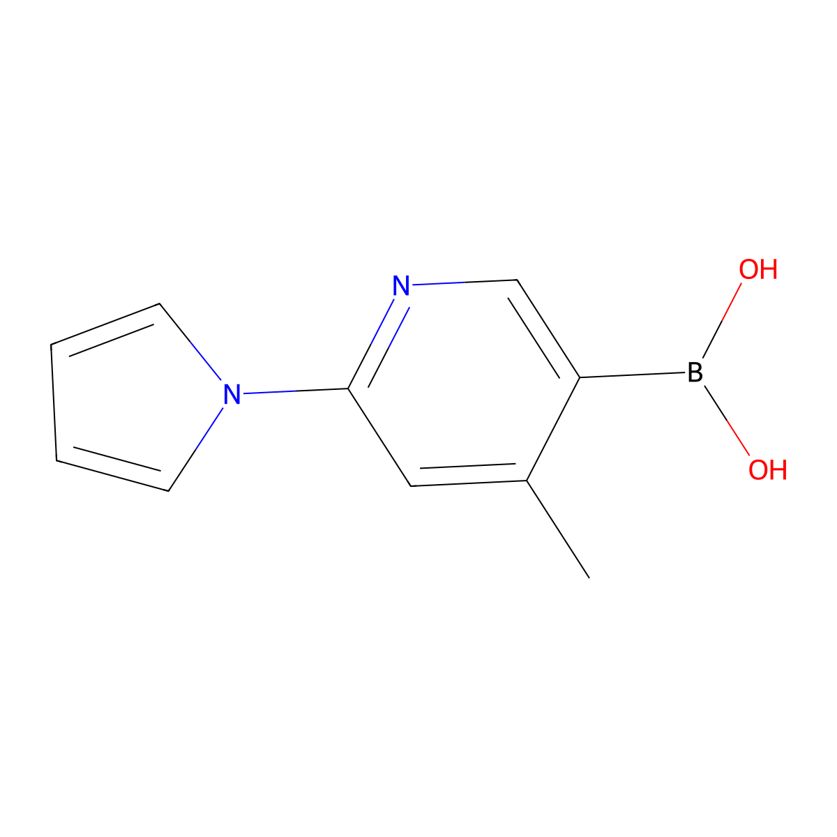 4-Methyl-6-(1h-pyrrol-1-yl)pyridin-3-ylboronic acid molecular structure, CAS 858523-54-3