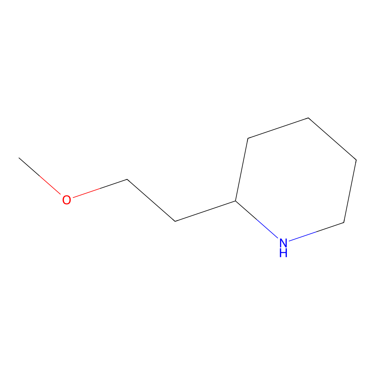 2-(2-Methoxyethyl)piperidine molecular structure, CAS 858523-63-4