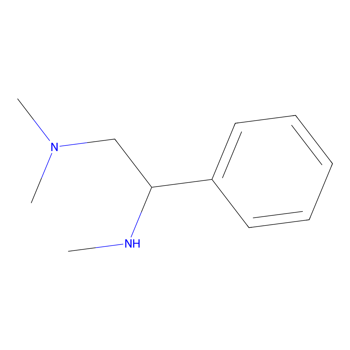 (2-(Dimethylamino)-1-phenylethyl)(methyl)amine molecular structure, CAS 858523-65-6