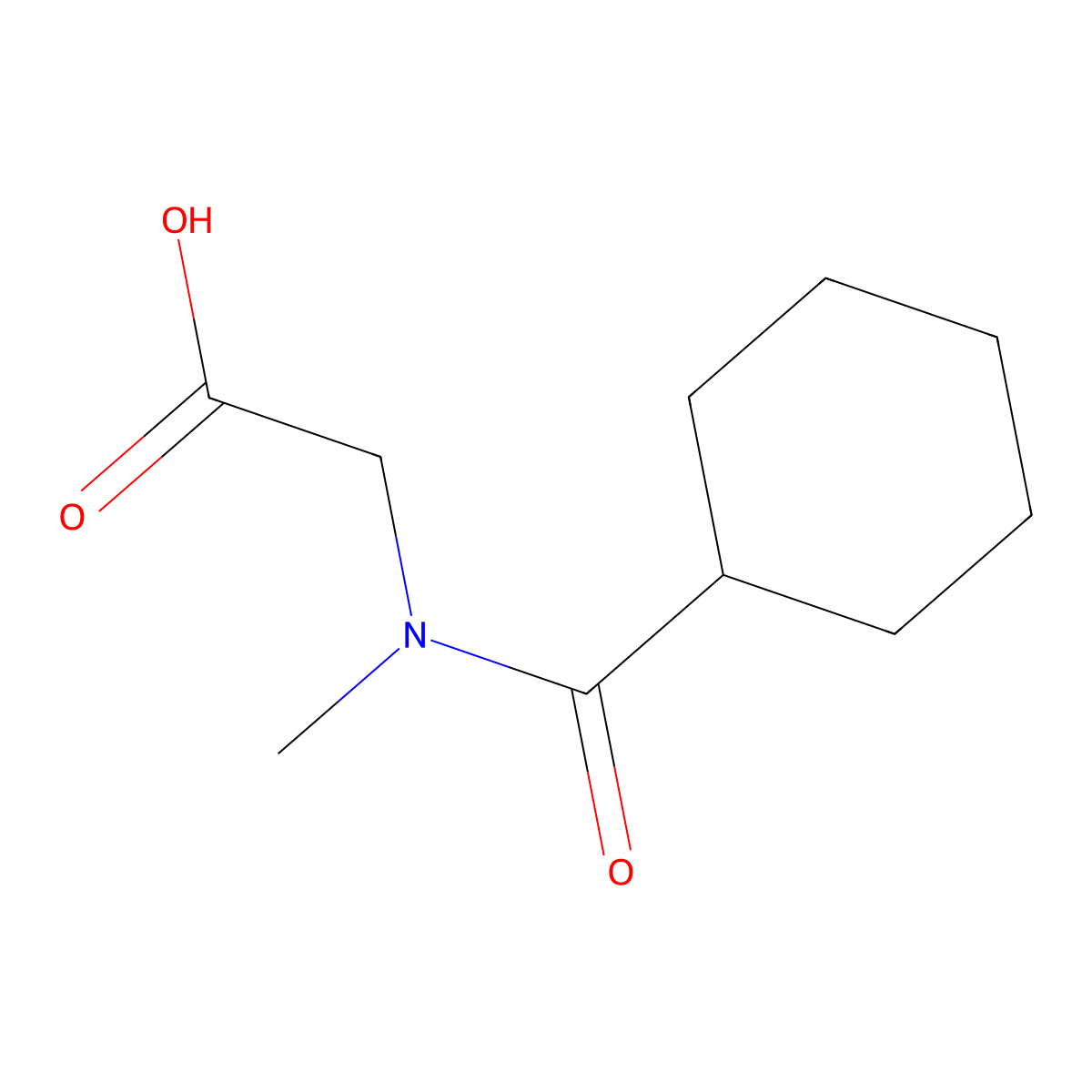 2-(N-methylcyclohexanecarboxamido)acetic acid molecular structure, CAS 85856-47-9