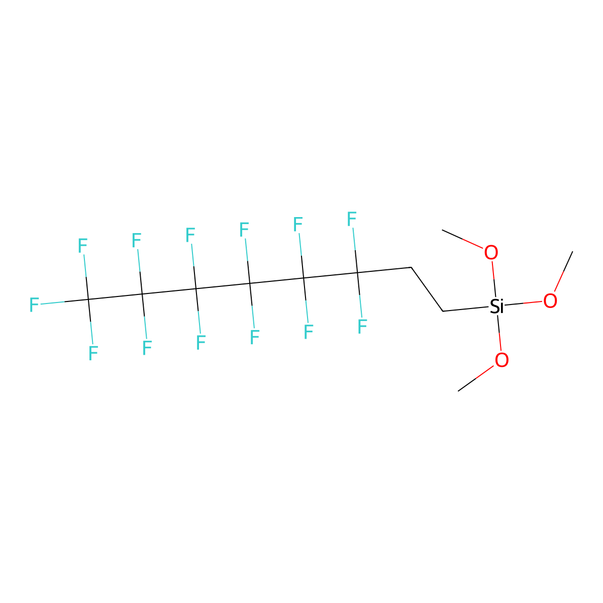 Trimethoxy(3,3,4,4,5,5,6,6,7,7,8,8,8-tridecafluorooctyl)silane molecular structure, CAS 85857-16-5