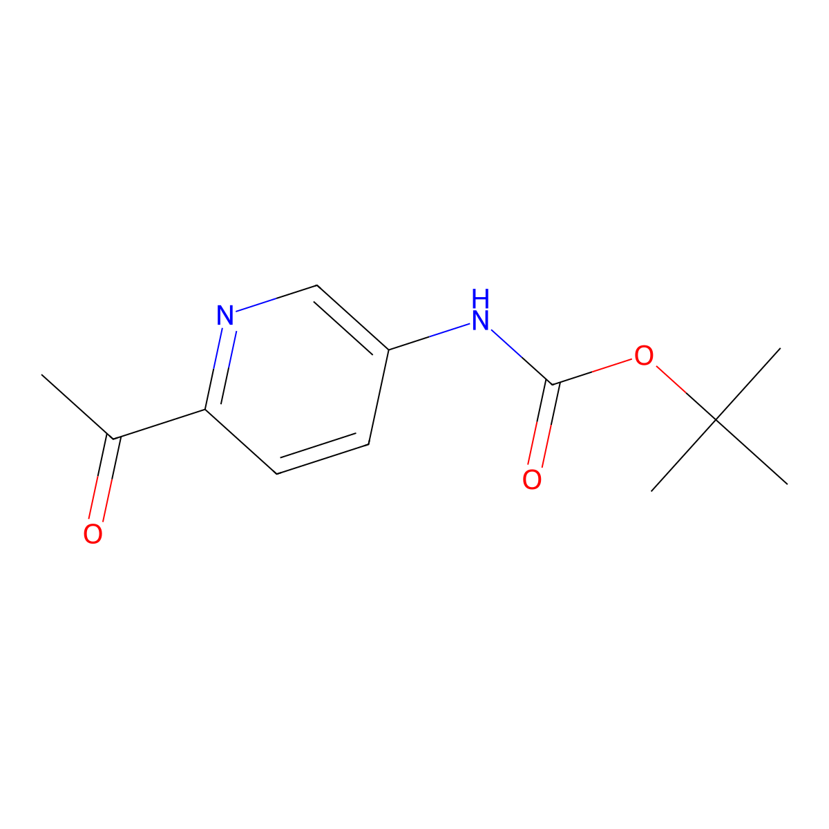 (6-Acetyl-pyridin-3-YL)-carbamic acid tert-butyl ester molecular structure, CAS 858599-23-2