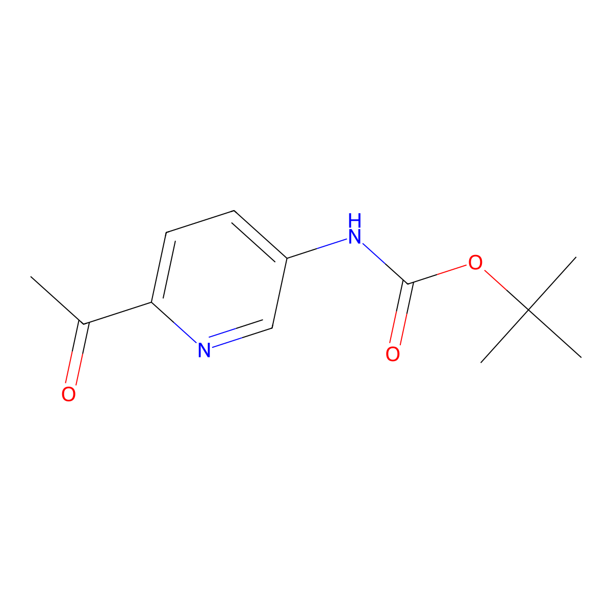 (6-Acetyl-pyridin-3-YL)-carbamic acid tert-butyl ester molecular structure, CAS 858599-23-2