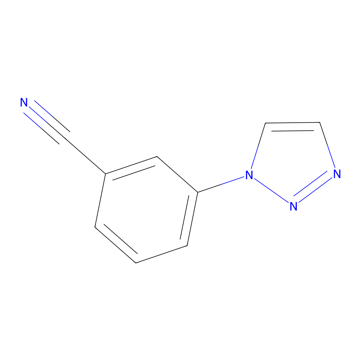3-(1H-1,2,3-triazol-1-yl)benzonitrile molecular structure, CAS 85862-70-0